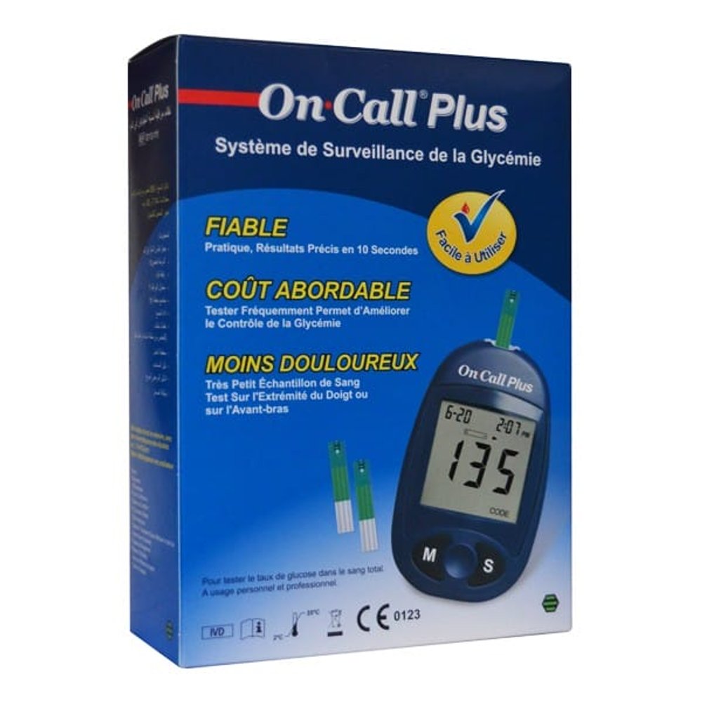 ON CALL PLUS LECTEUR DE GLYCÉMIE AVEC 10 BANDELETTES